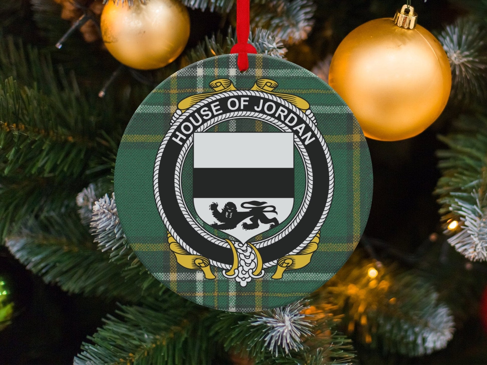 Physical Item Jordan Crest Irish Tartan Christmas Ornament Decoration