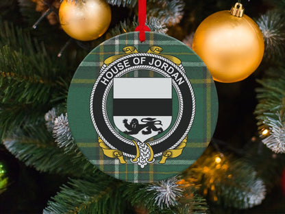 Physical Item Jordan Crest Irish Tartan Christmas Ornament Decoration