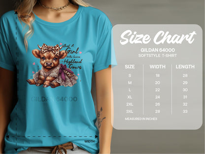 Physical Item Just A Girl Who Loves Highland Cows T-Shirt or Sweatshirt, Cute Highland Cow Design