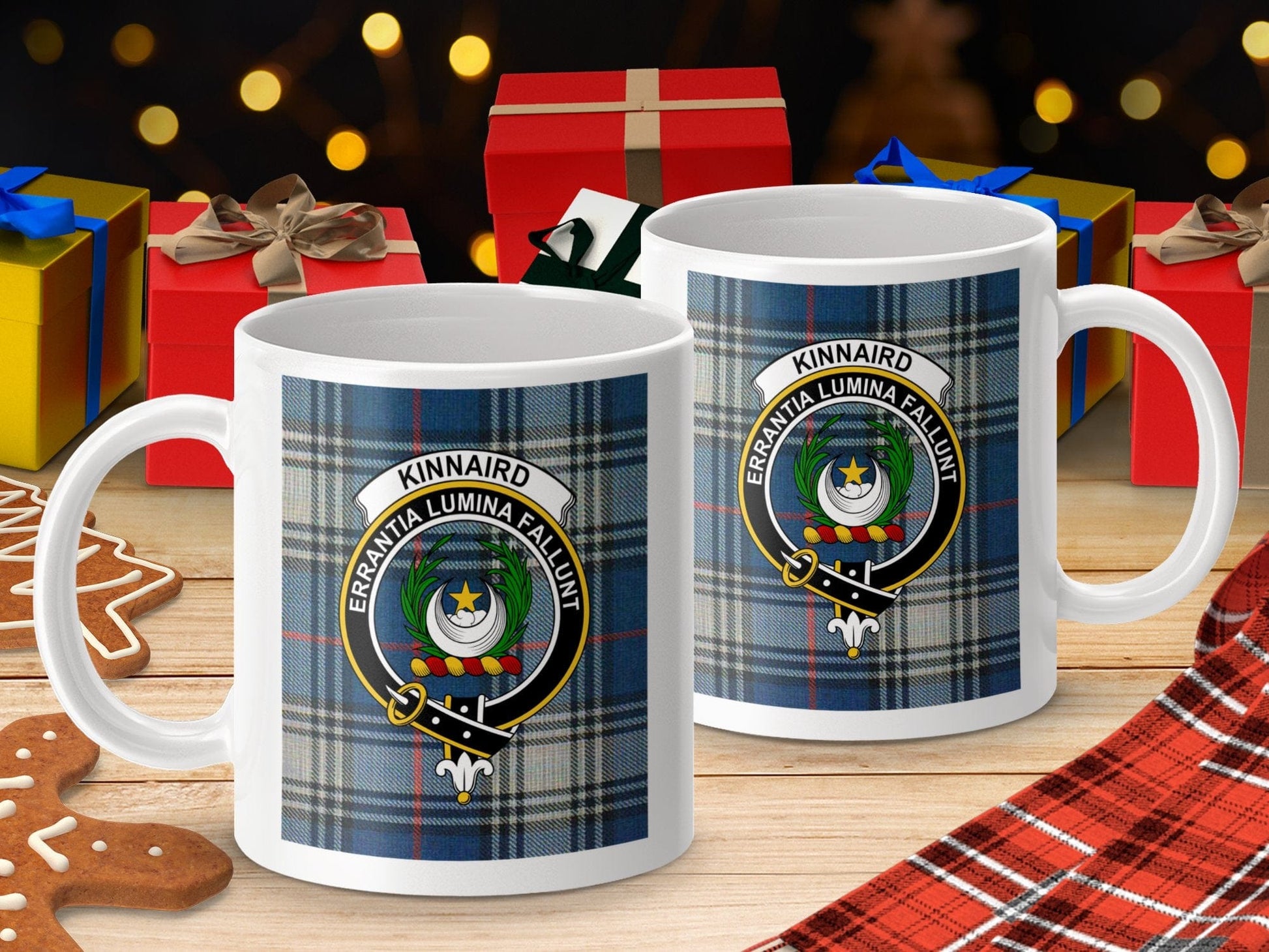 Physical Item Kinnaird Clan Scottish Tartan Crest Mug