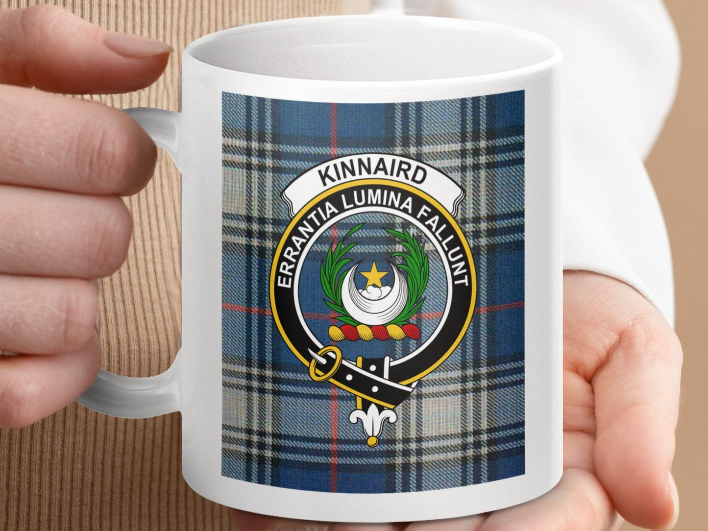 Physical Item Kinnaird Clan Scottish Tartan Crest Mug