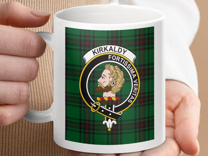 Physical Item Kirkaldy Clan Scottish Tartan Crest Mug