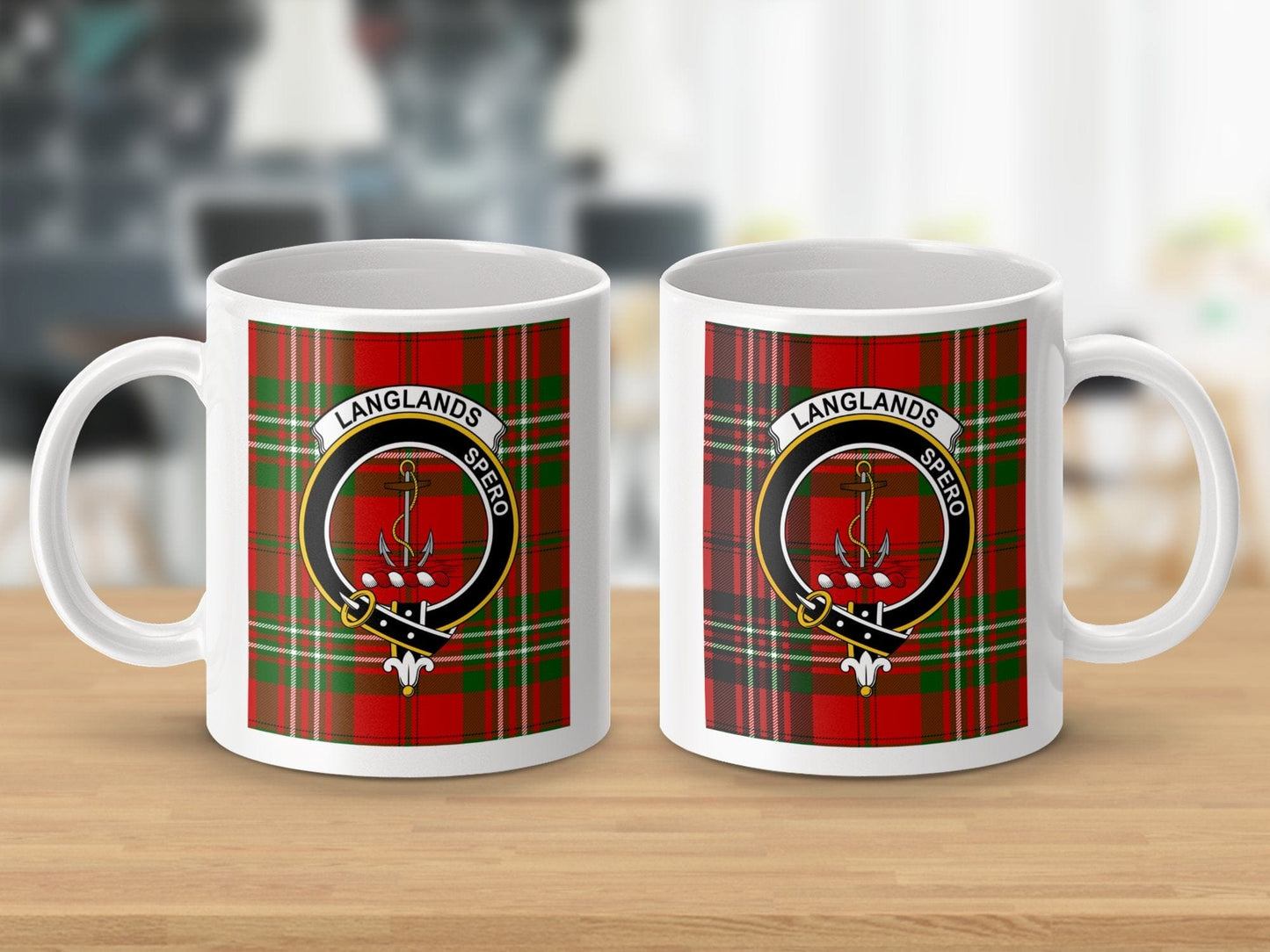 Physical Item Langlands Clan Scottish Tartan Crest mug