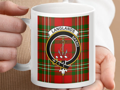 Physical Item Langlands Clan Scottish Tartan Crest mug