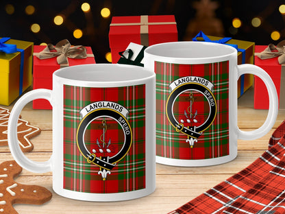 Physical Item Langlands Clan Scottish Tartan Crest mug