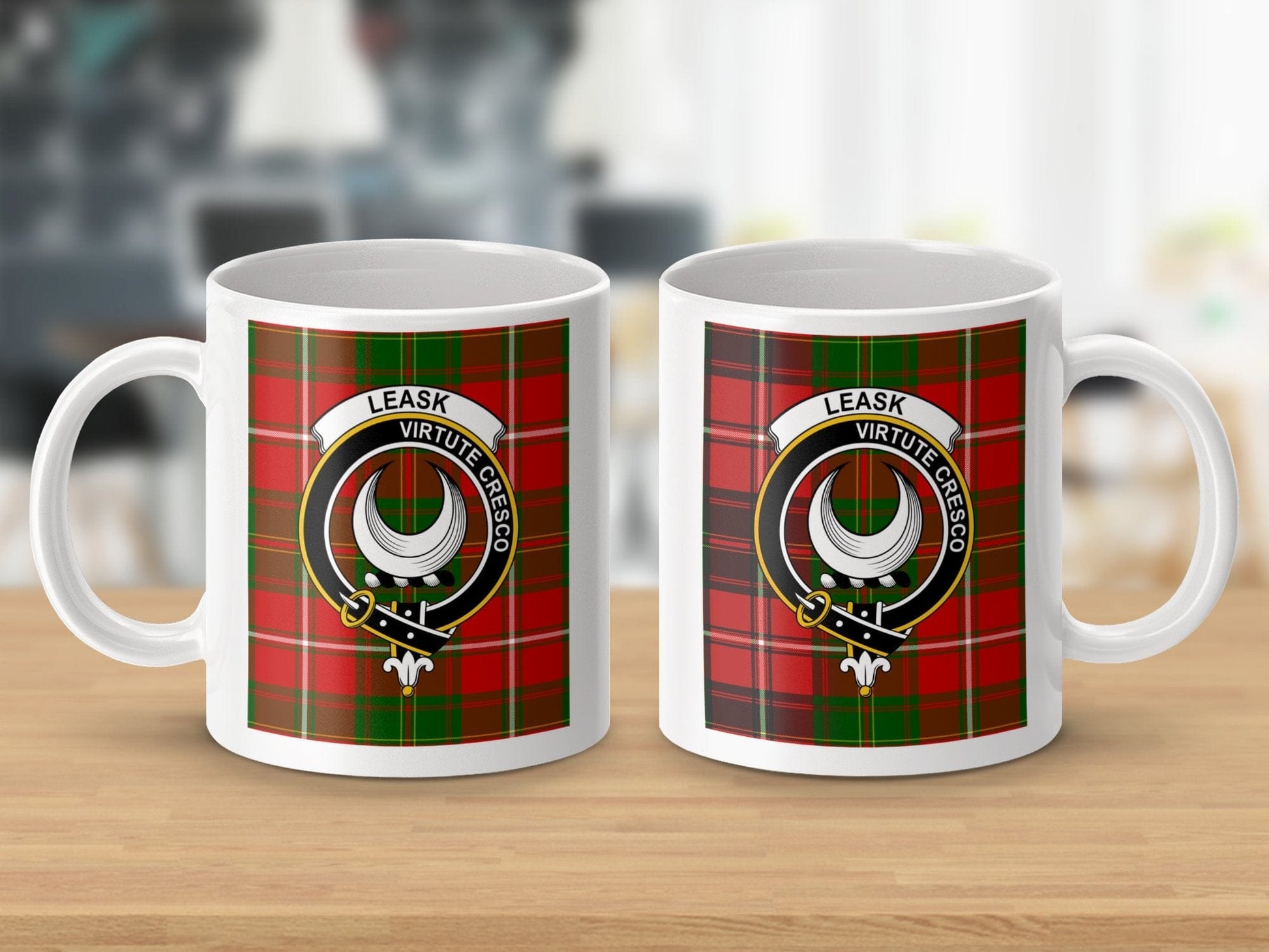 Physical Item Leask Clan Scottish Tartan Crest Mug