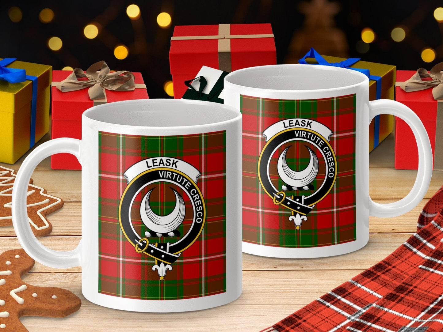 Physical Item Leask Clan Scottish Tartan Crest Mug