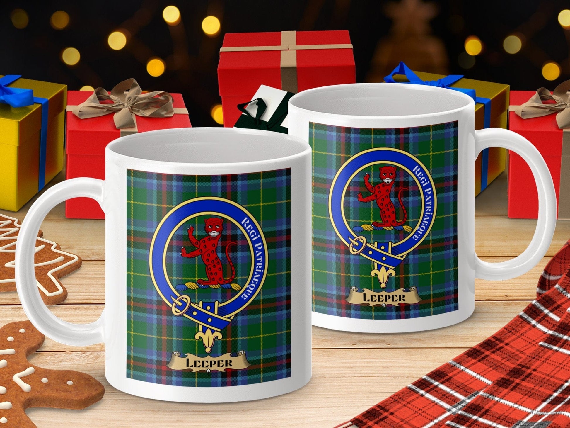 Physical Item Leeper Clan Scottish Tartan Crest Mug