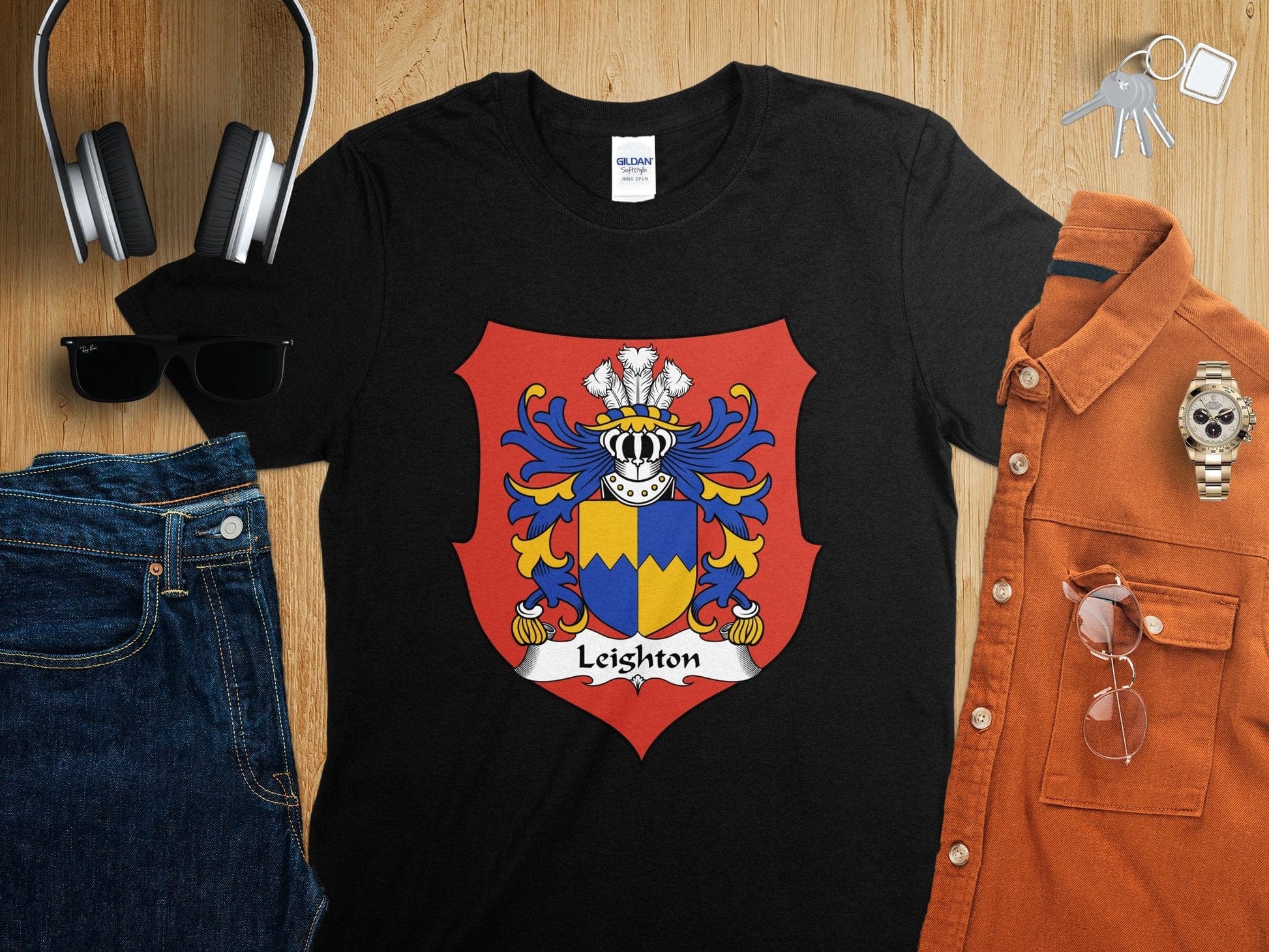 Physical Item Leighton's Coat of Arms Stylish Heraldic T-Shirt