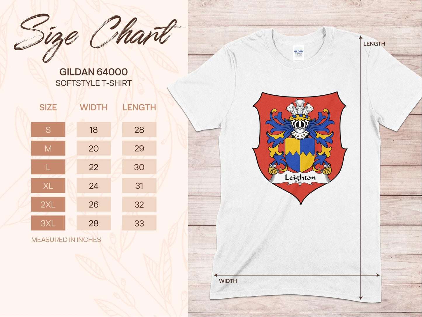 Physical Item Leighton's Coat of Arms Stylish Heraldic T-Shirt