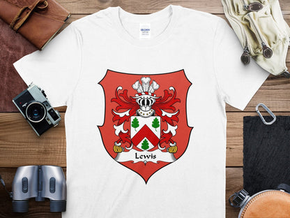 Physical Item Lewis Surname Coat of Arms Crest Family Heritage T-Shirt