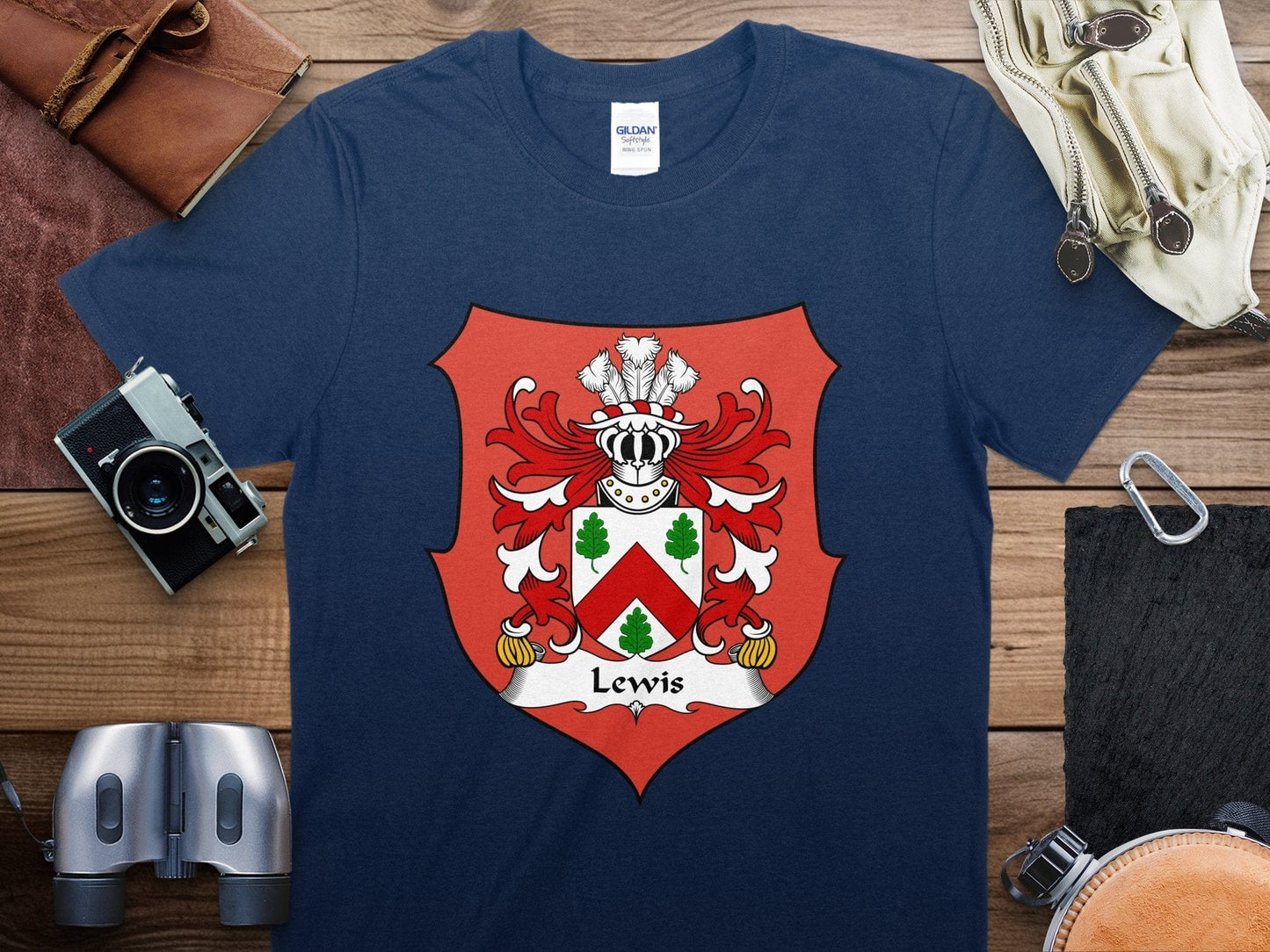 Physical Item Lewis Surname Coat of Arms Crest Family Heritage T-Shirt