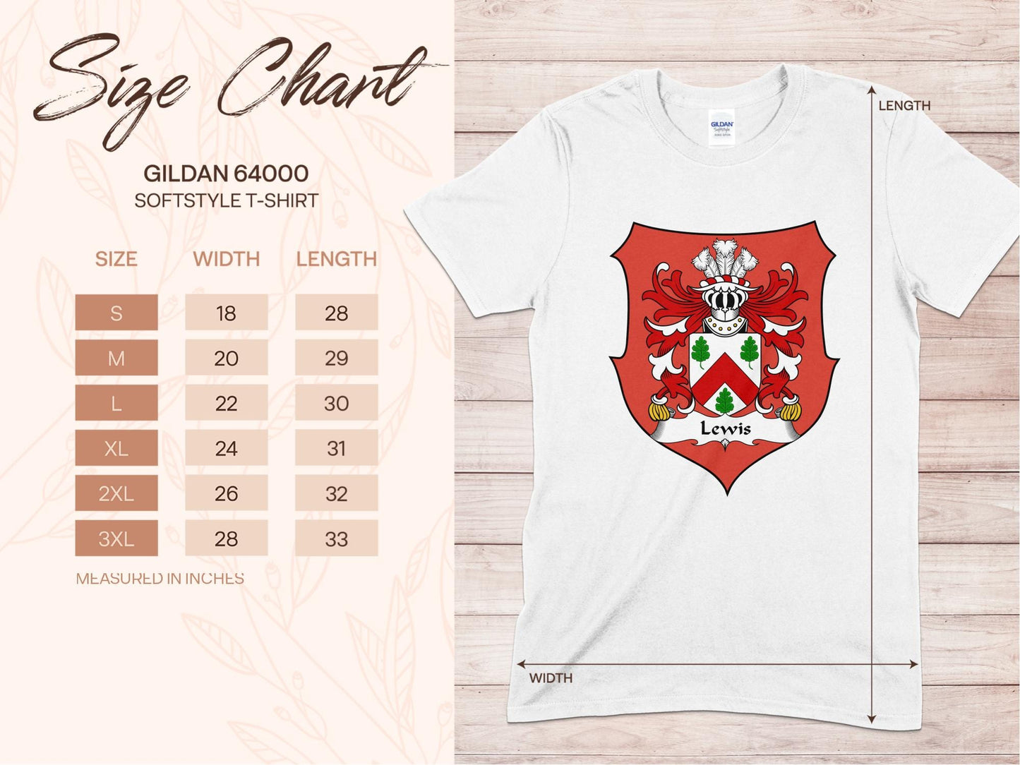 Physical Item Lewis Surname Coat of Arms Crest Family Heritage T-Shirt