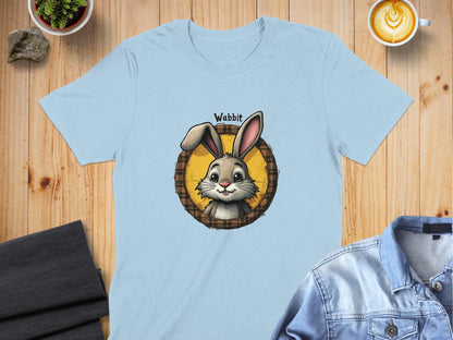 Physical Item Light Blue / S Cute Bunny with Scottish Saying Wabbit T-Shirts