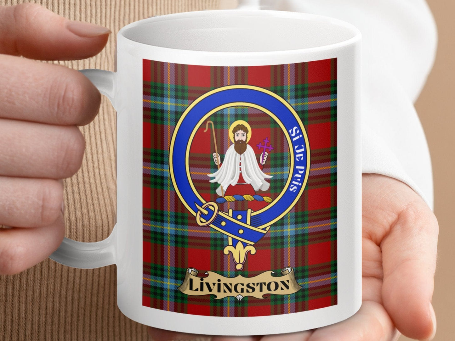 Physical Item Livingston Clan Scottish Tartan Crest Mug