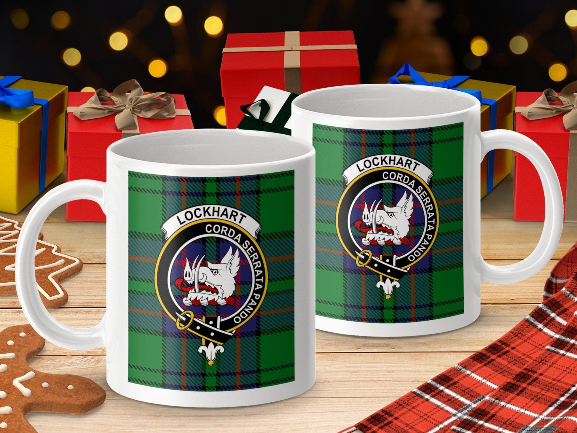 Physical Item Lockhart Clan Scottish Tartan Crest Mug