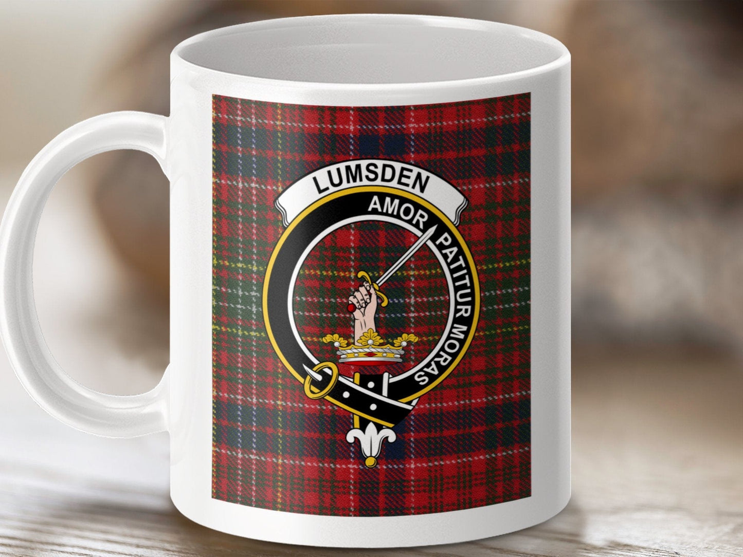 Physical Item Lumsden Clan Scottish Tartan Crest Mug