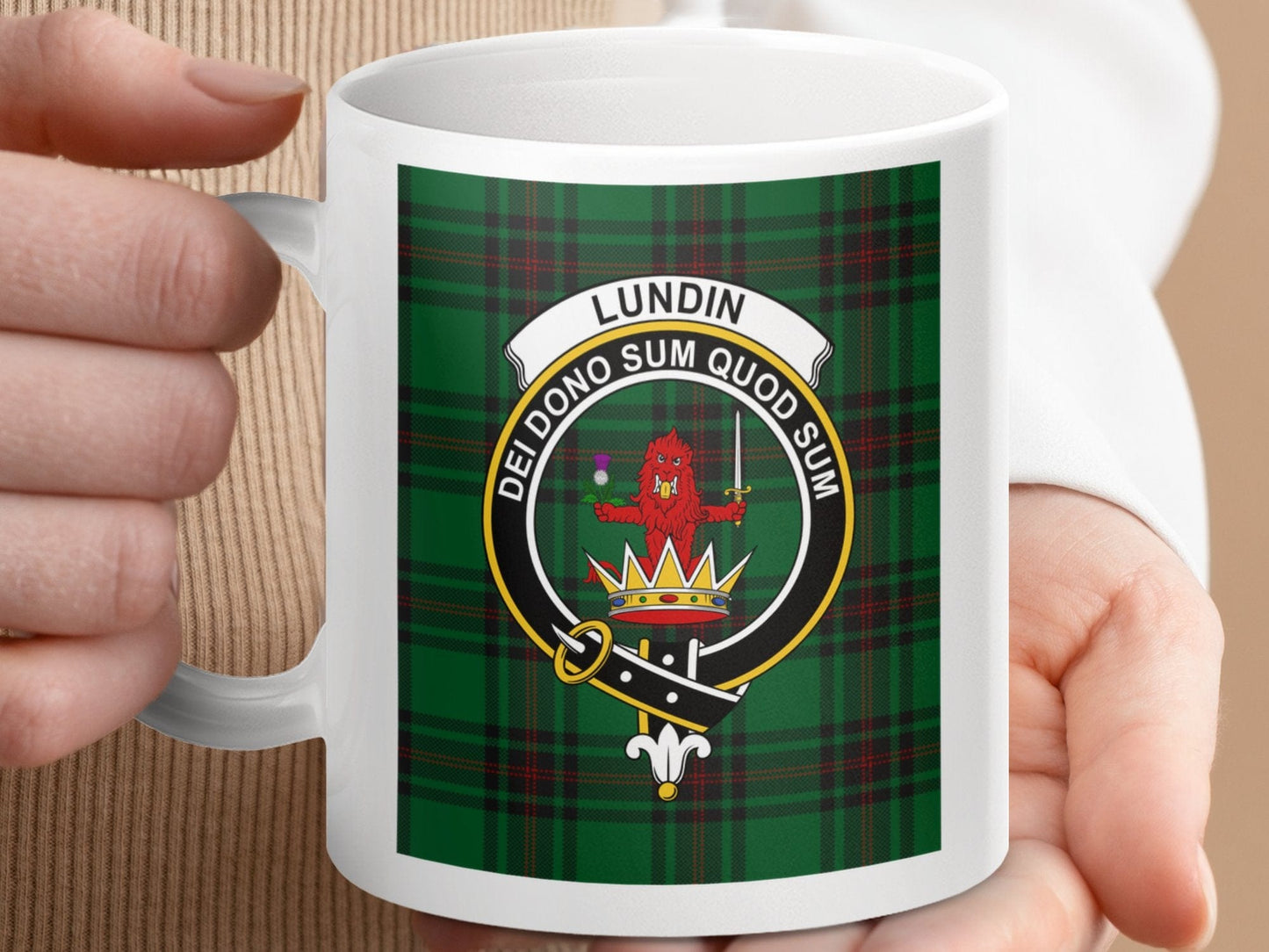 Physical Item Lundin Clan Scottish Tartan Crest mug