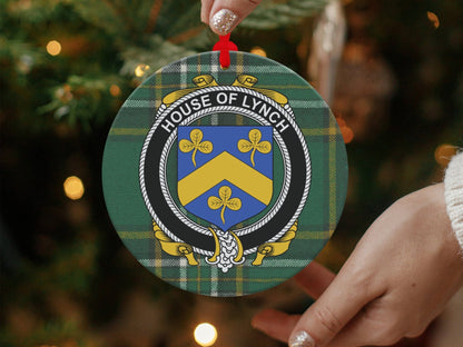 Physical Item Lynch Crest Irish tartan Christmas ornament decorations Ornaments