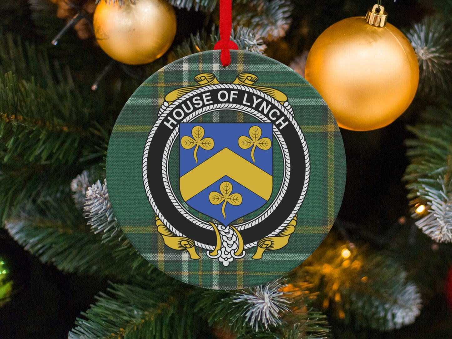 Physical Item Lynch Crest Irish tartan Christmas ornament decorations Ornaments