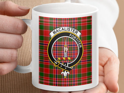 Physical Item Macalister Clan Scottish Tartan Crest Mug