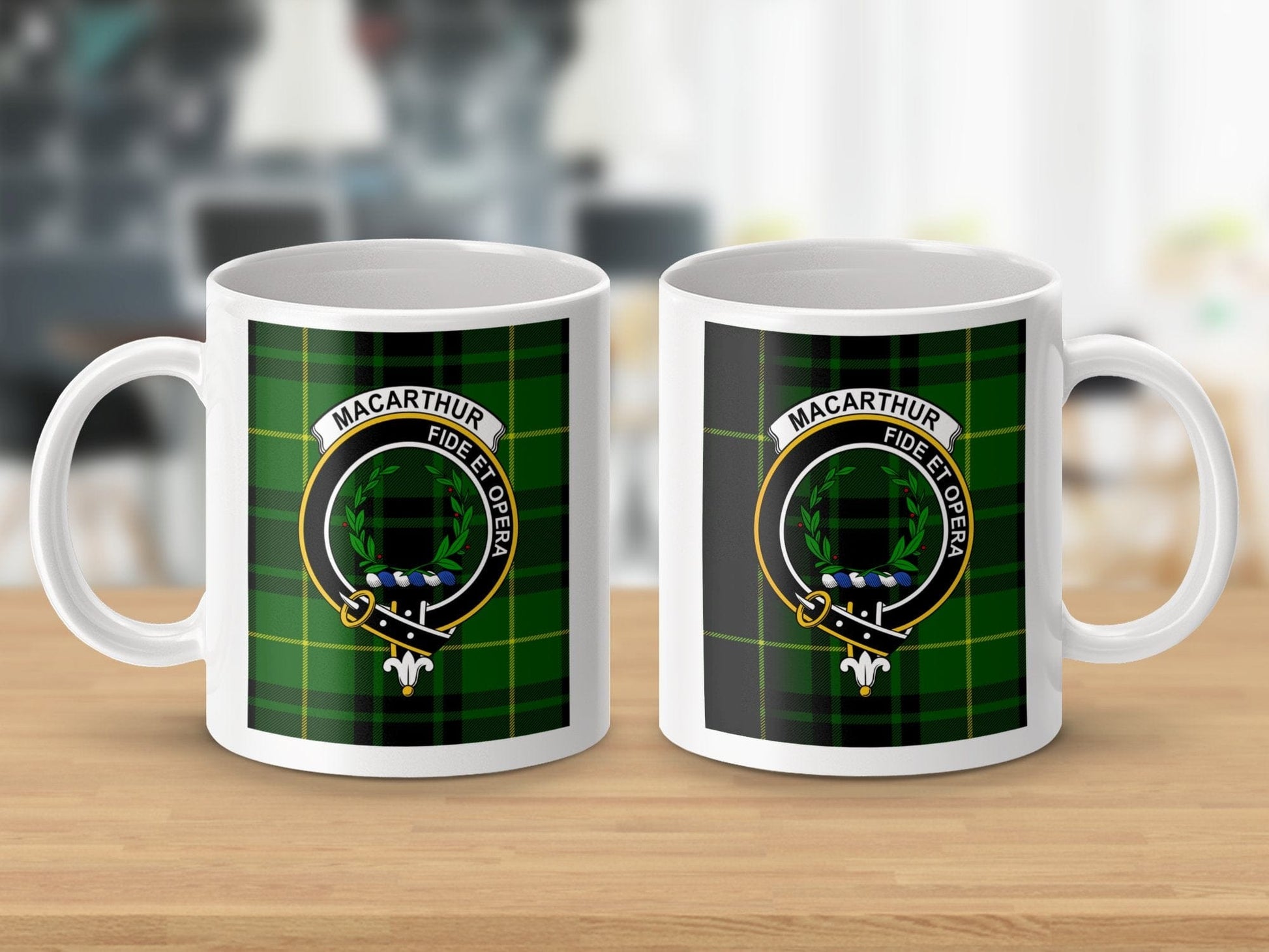 Physical Item Macarthur Clan Scottish Tartan Crest Mug