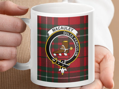 Physical Item Macauley Clan Scottish Tartan Crest Mug