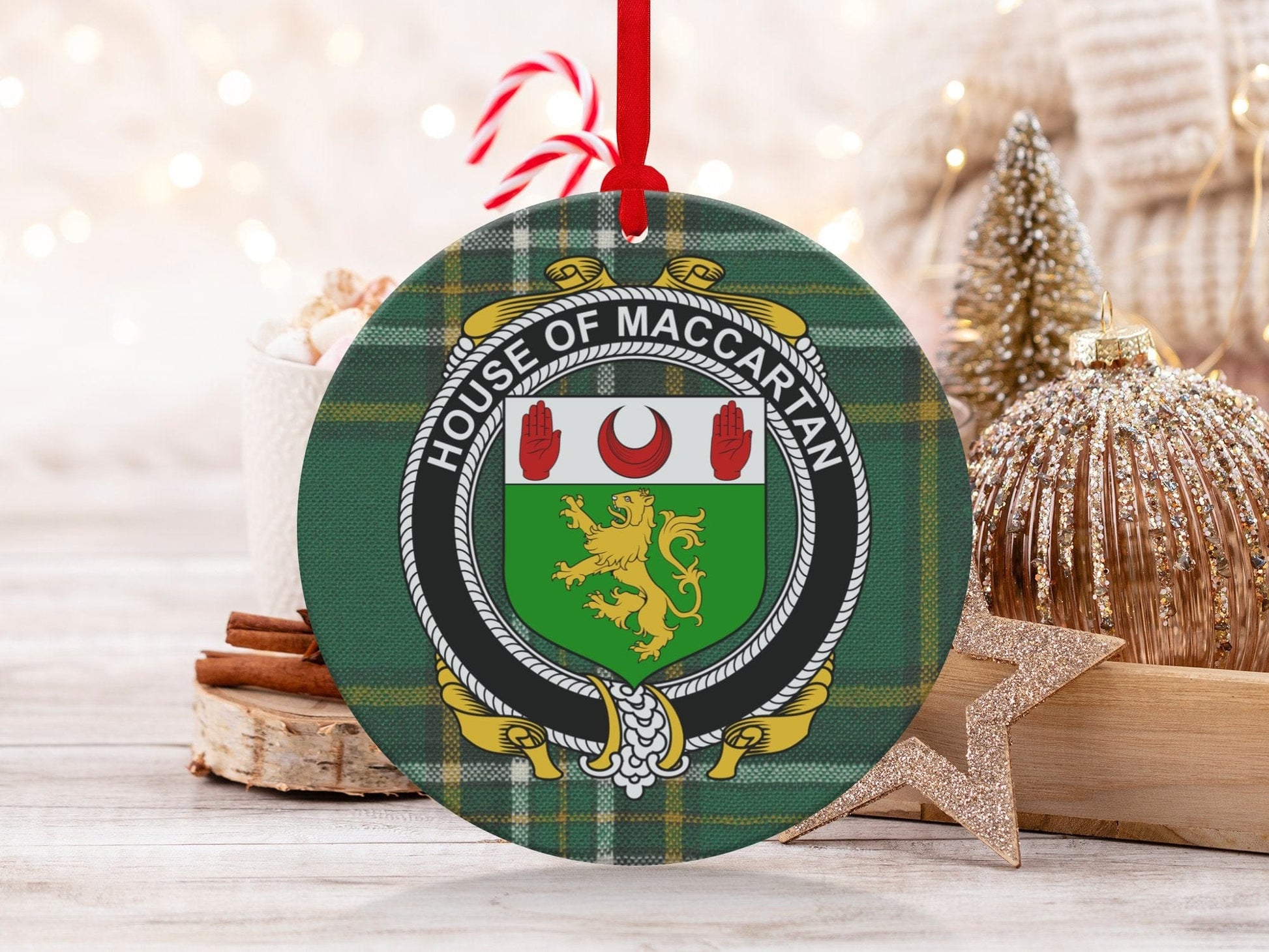 Physical Item Maccartan Crest Irish tartan Christmas ornament decoration Ornaments