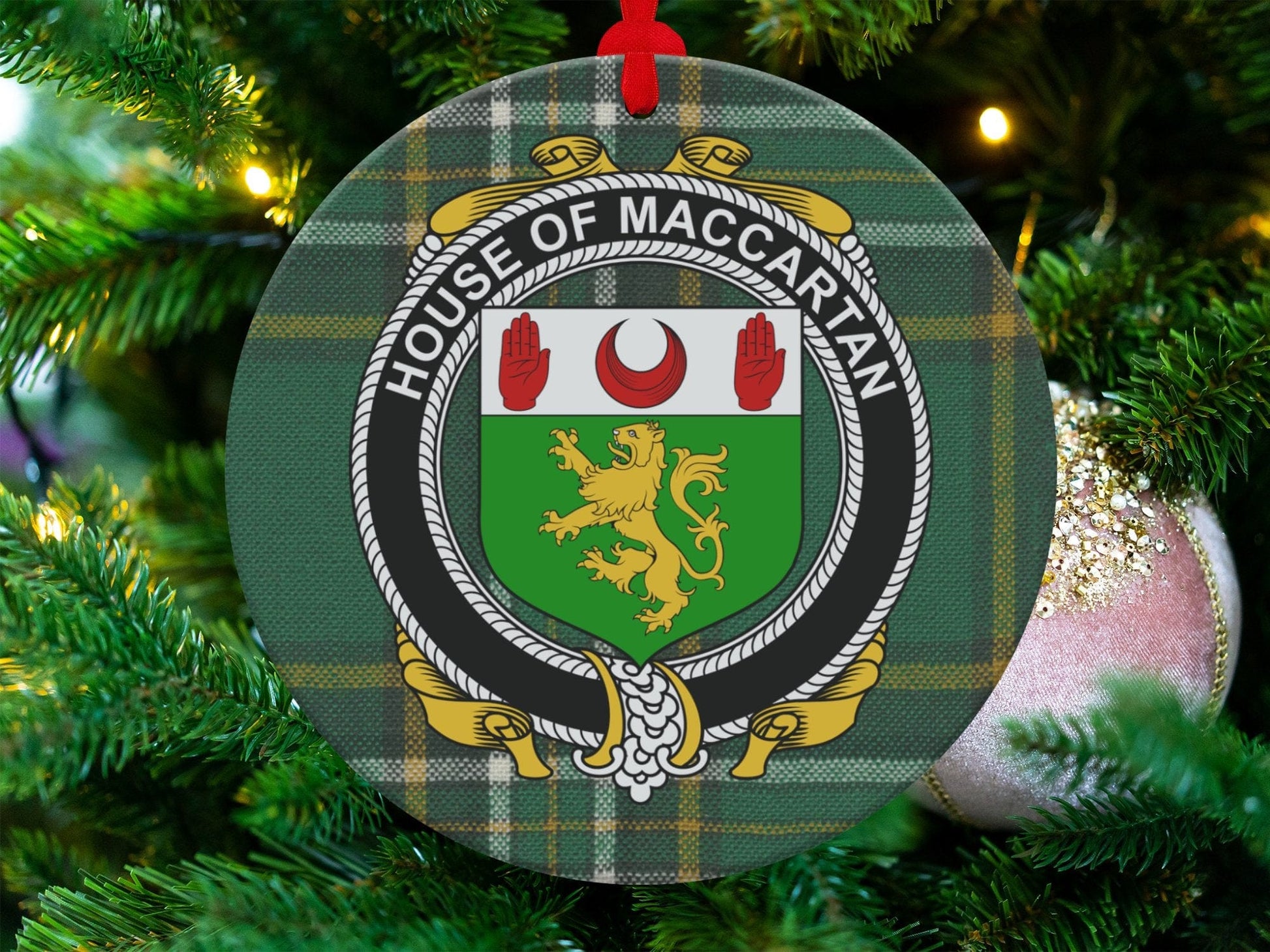 Physical Item Maccartan Crest Irish tartan Christmas ornament decoration Ornaments