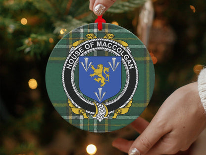 Physical Item MacColgan Crest Irish tartan Christmas ornament decorations Ornaments