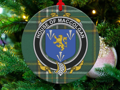 Physical Item MacColgan Crest Irish tartan Christmas ornament decorations Ornaments