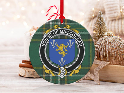 Physical Item MacColgan Crest Irish tartan Christmas ornament decorations Ornaments