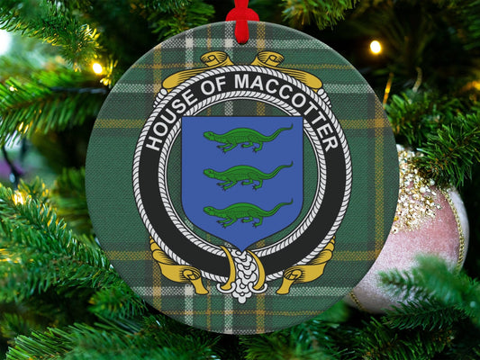 Physical Item MacCotter Crest Irish tartan Christmas Ornaments