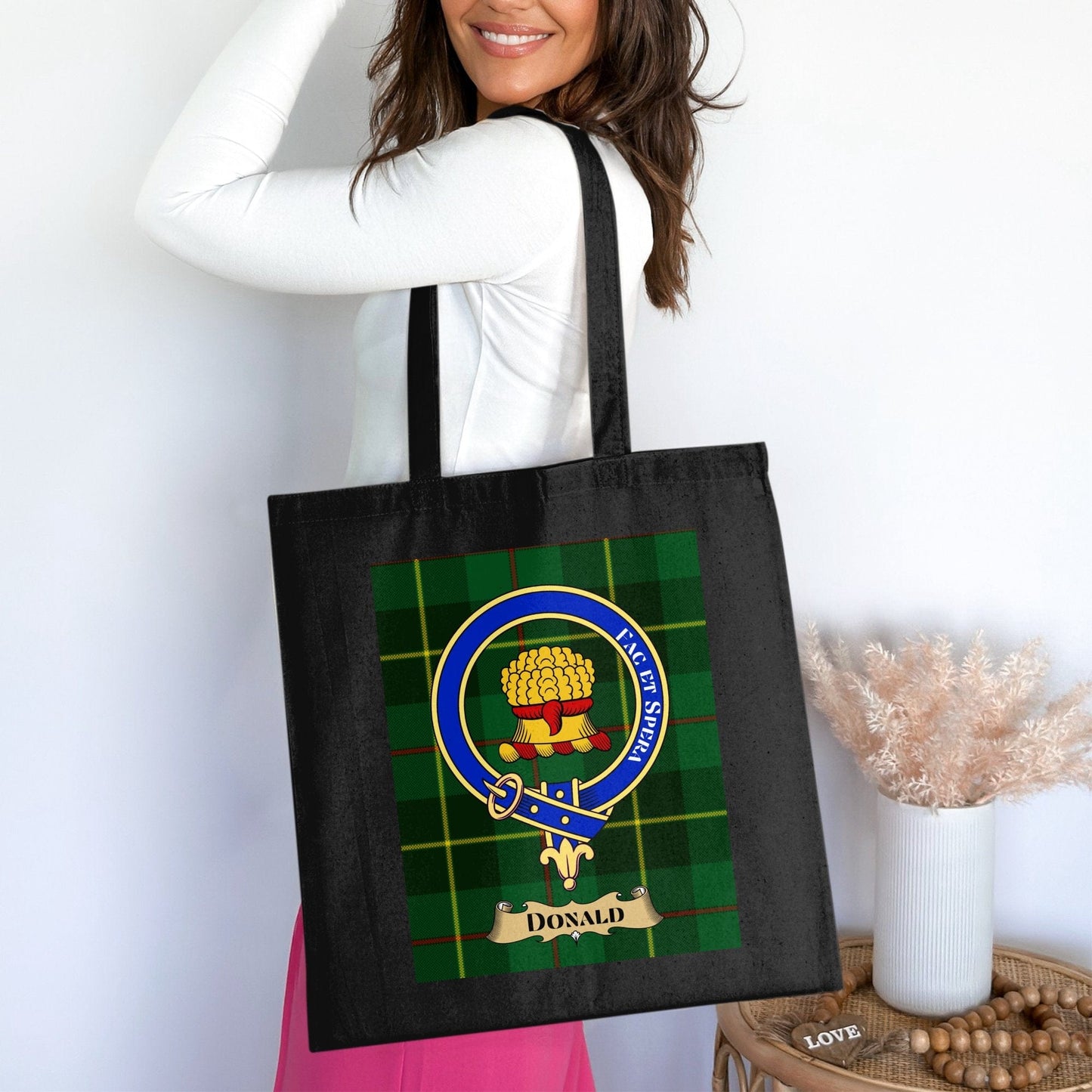 Physical Item Macdonald Clan Scottish Tartan Background Tote Bag