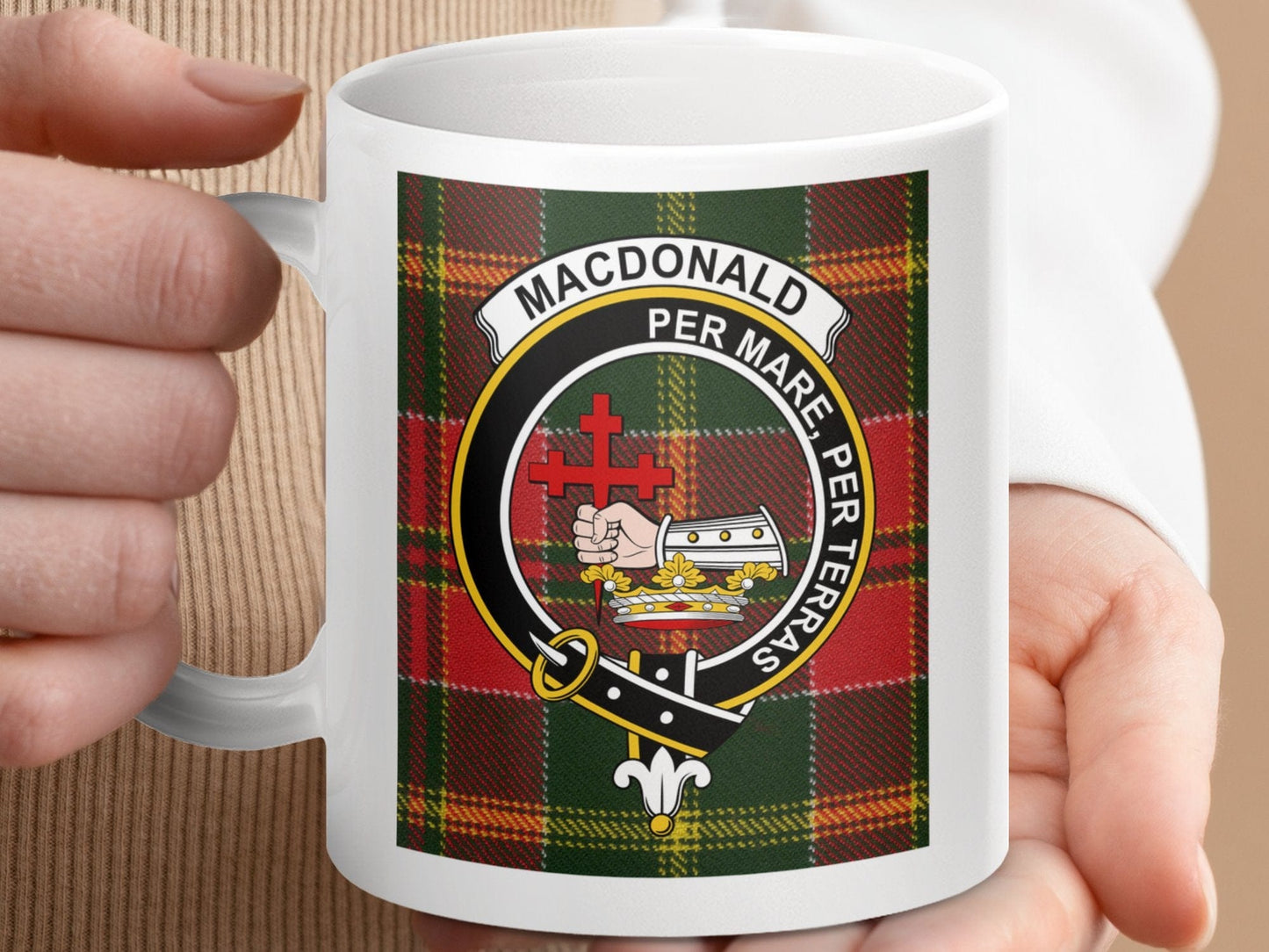 Physical Item Macdonald Clan Scottish Tartan Crest Mug