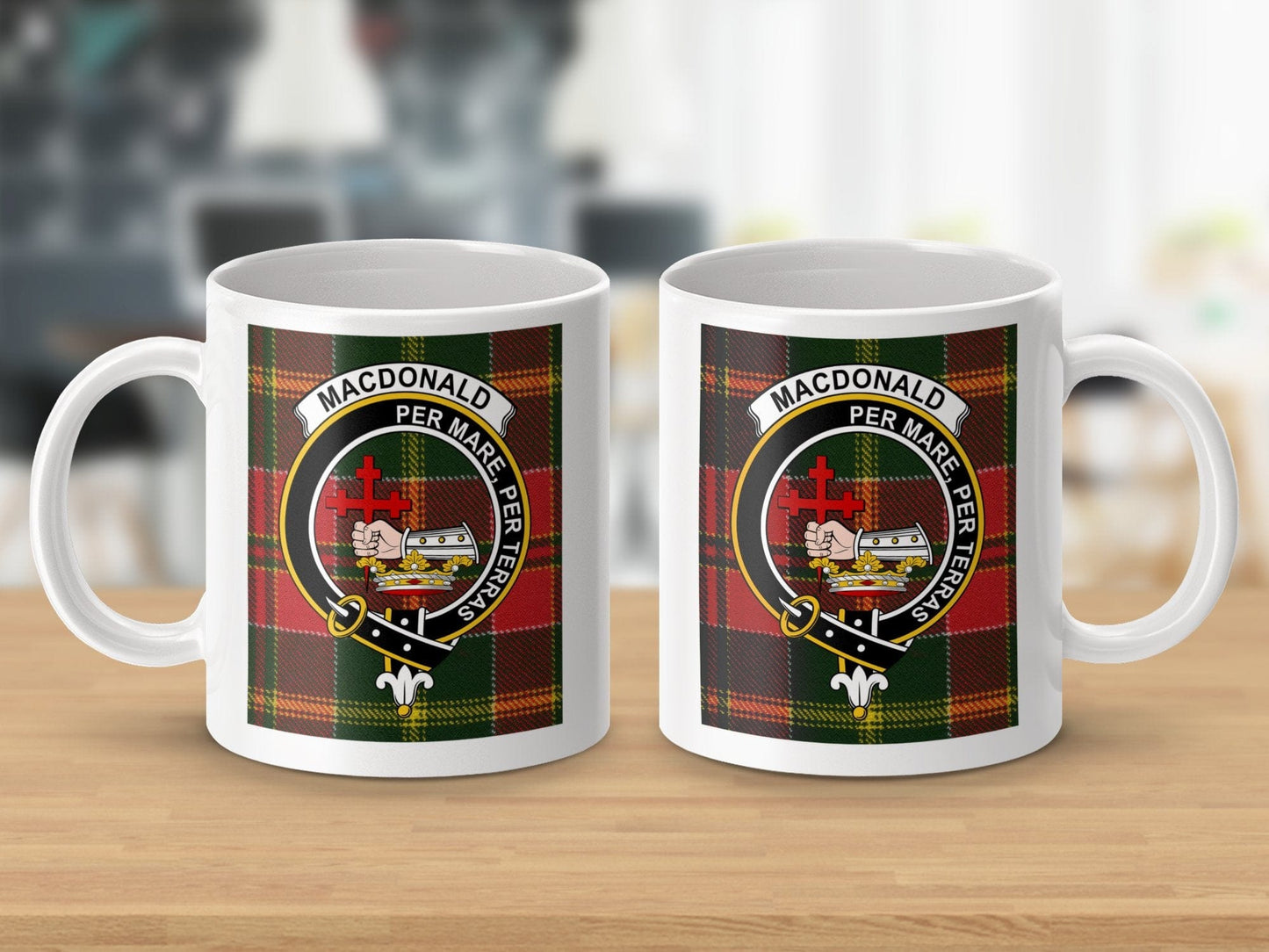 Physical Item Macdonald Clan Scottish Tartan Crest Mug