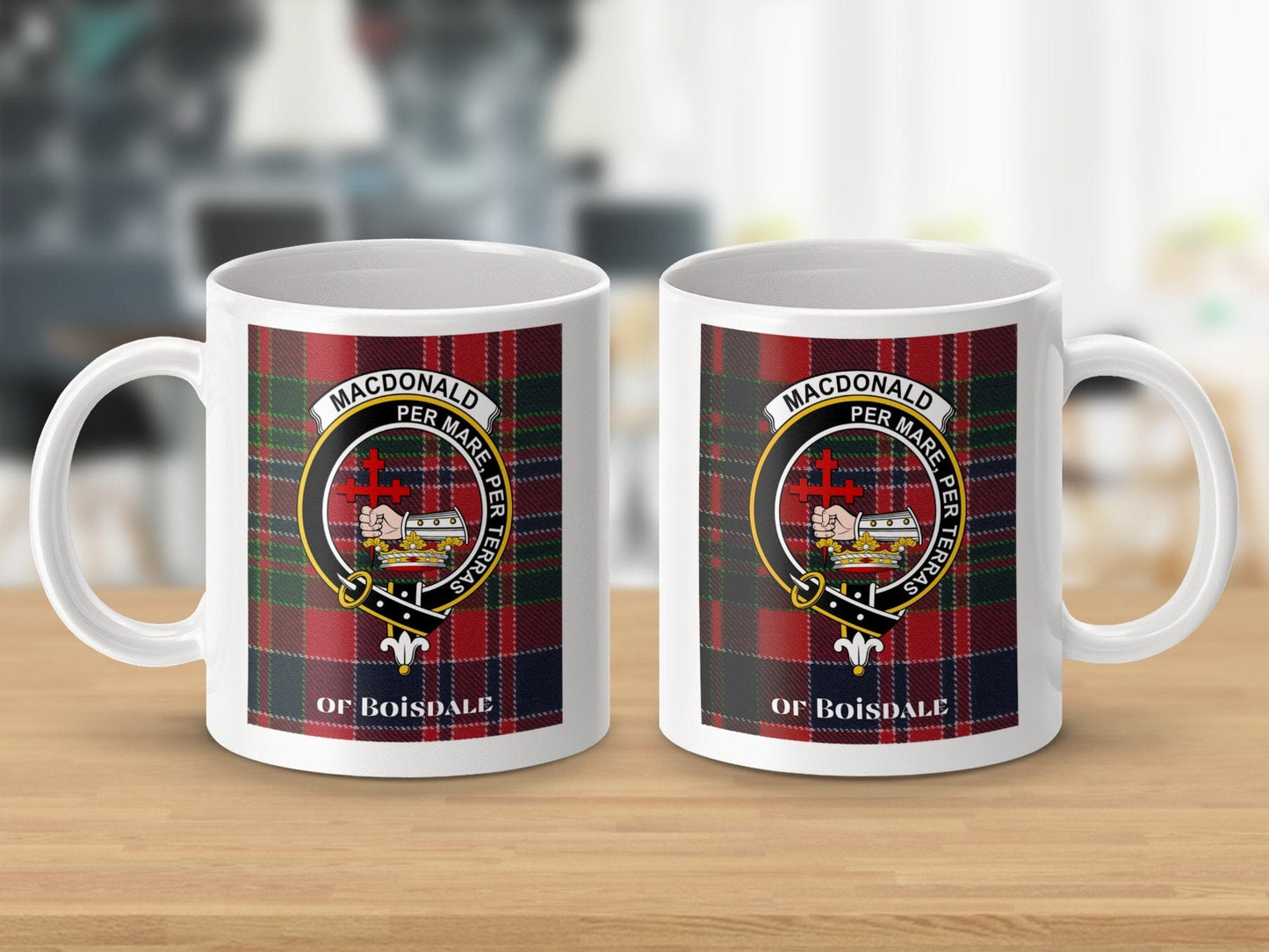 Physical Item Macdonald of Boisdale Scottish Clan Crest Tartan Mug