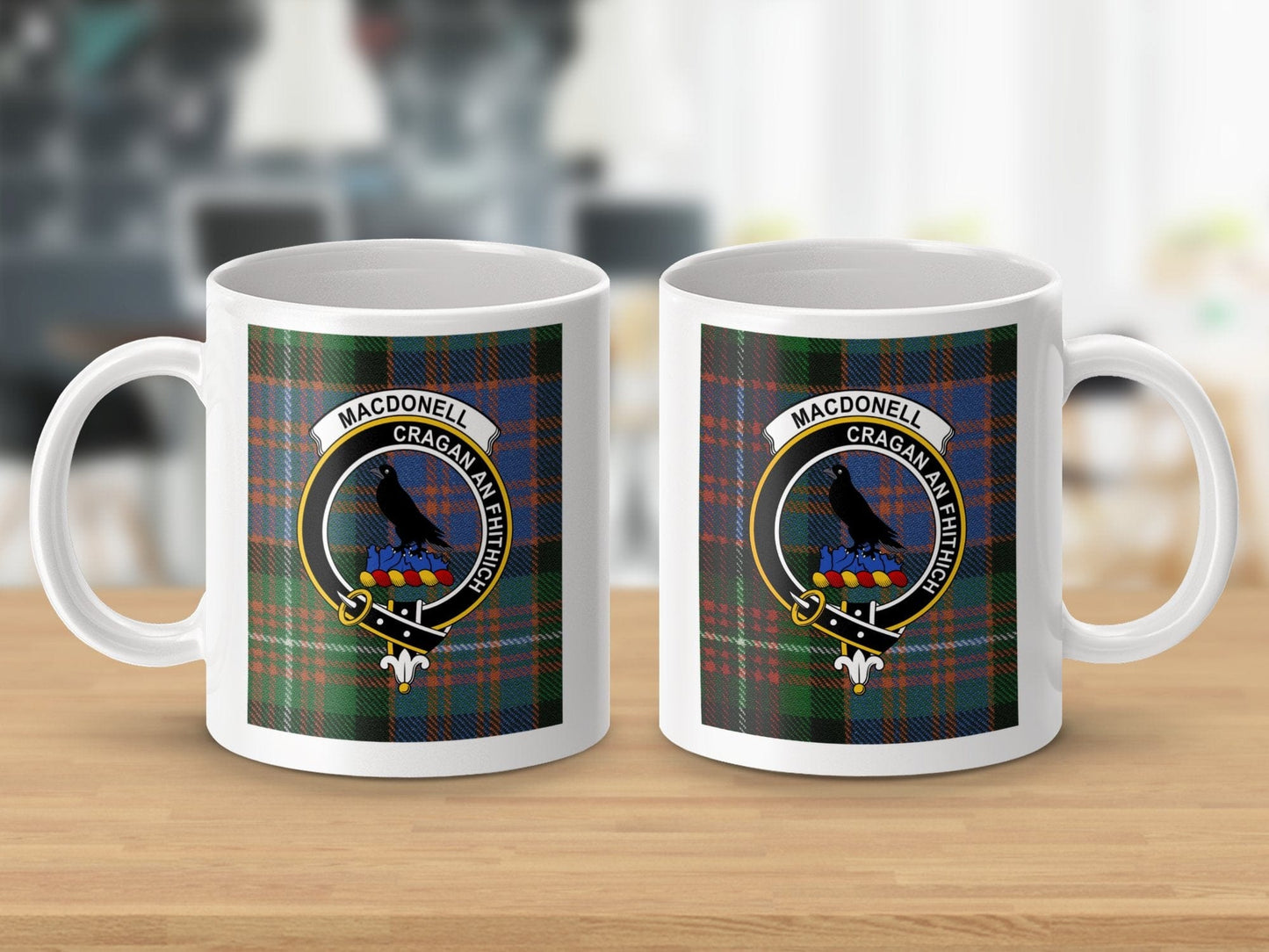 Physical Item Macdonell Clan Scottish Tartan Crest Mug