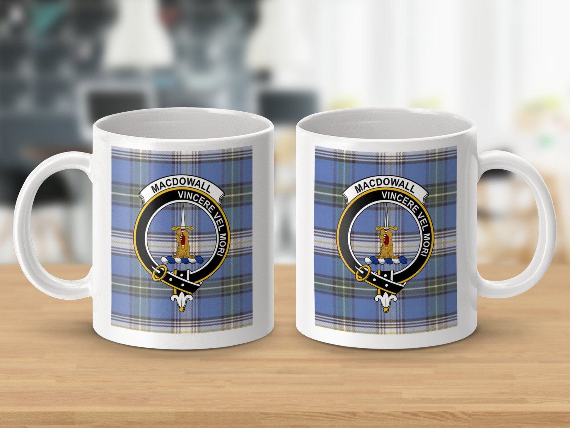 Physical Item Macdowall Clan Scottish Tartan Crest Mug