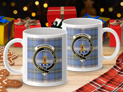 Physical Item Macdowall Clan Scottish Tartan Crest Mug