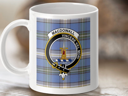 Physical Item Macdowall Clan Scottish Tartan Crest Mug