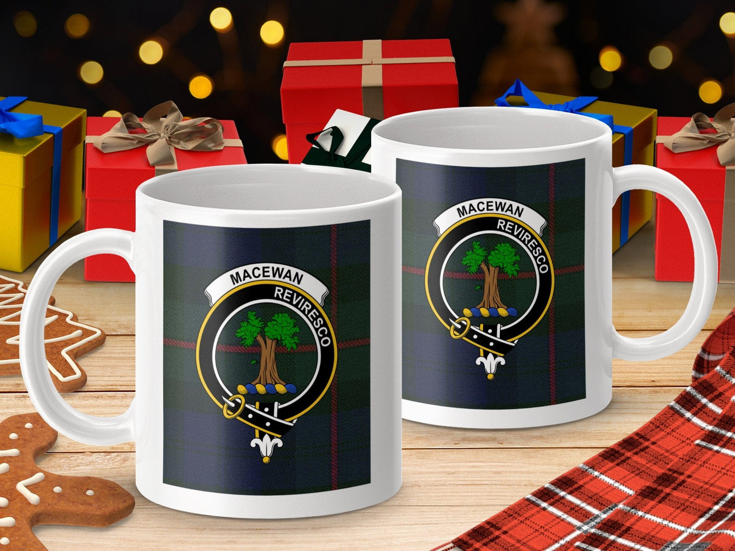 Physical Item Macewan Revivesco Clan Crest Tartan Design Mug