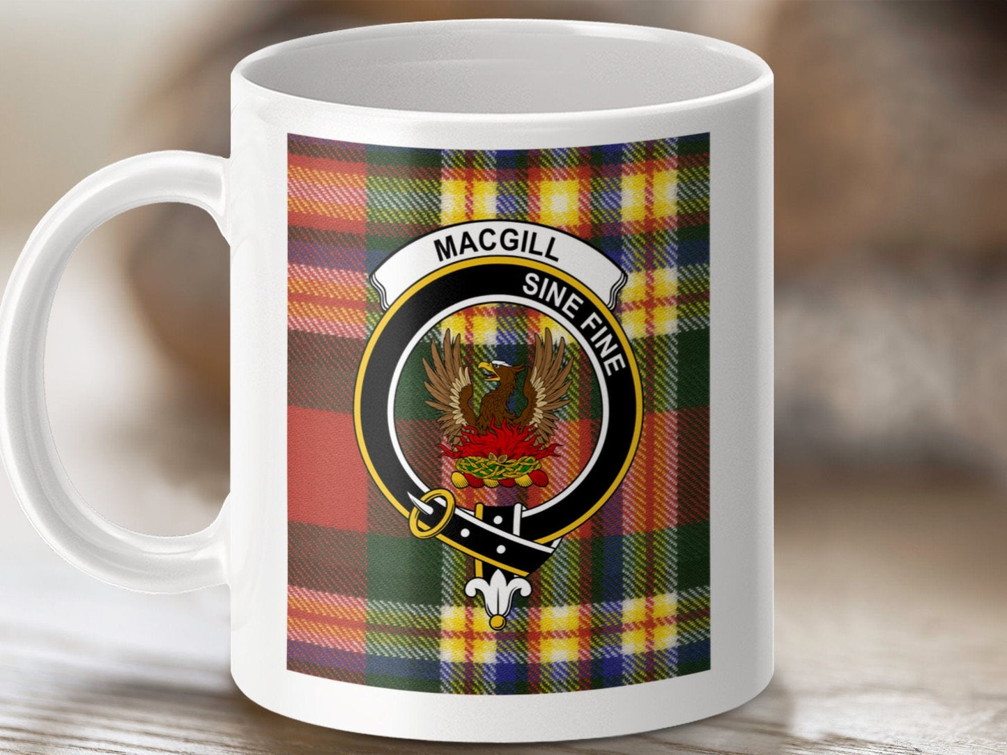 Physical Item MacGill Clan Scottish Tartan Crest Mug