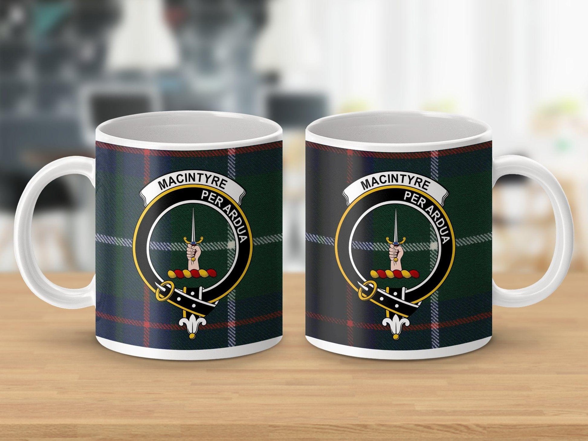 Physical Item MacIntyre Clan Crest Tartan Scottish Mug