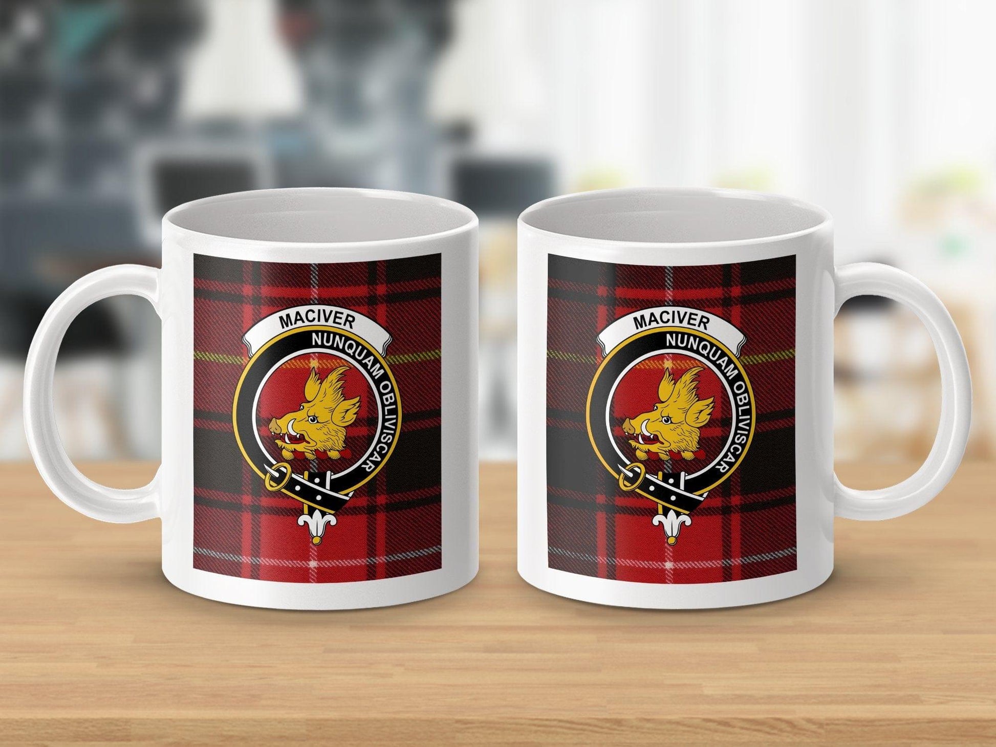Physical Item MacIver Clan Scottish Tartan Crest Mug