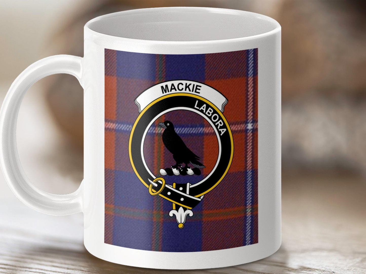 Physical Item Mackie Clan Crest Scottish Tartan Design Mug