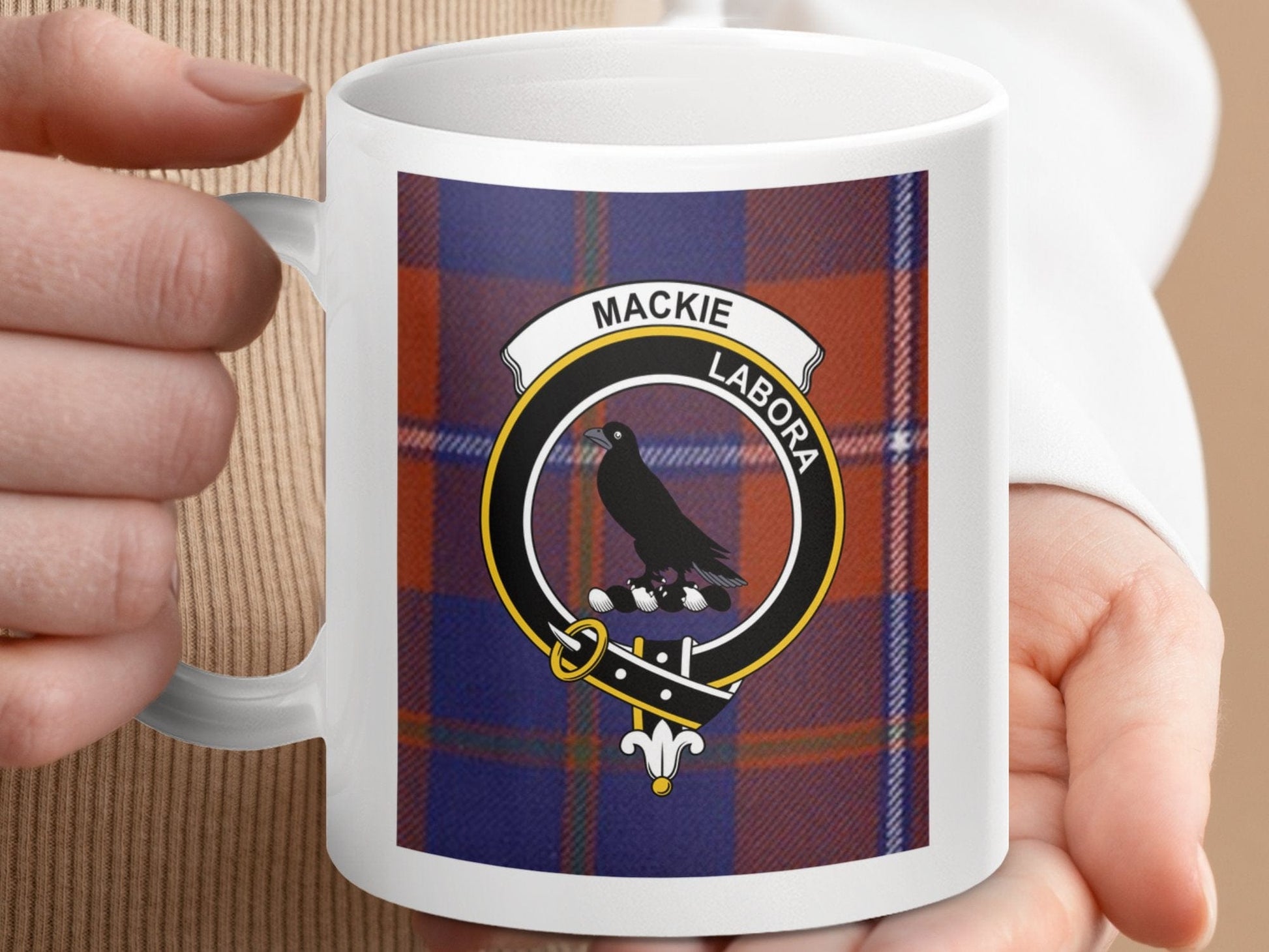 Physical Item Mackie Clan Crest Scottish Tartan Design Mug