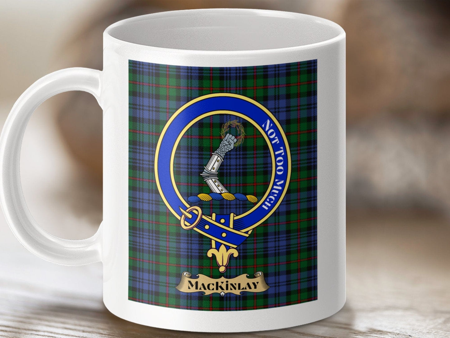 Physical Item MacKinlay Clan Scottish Tartan Crest Mug