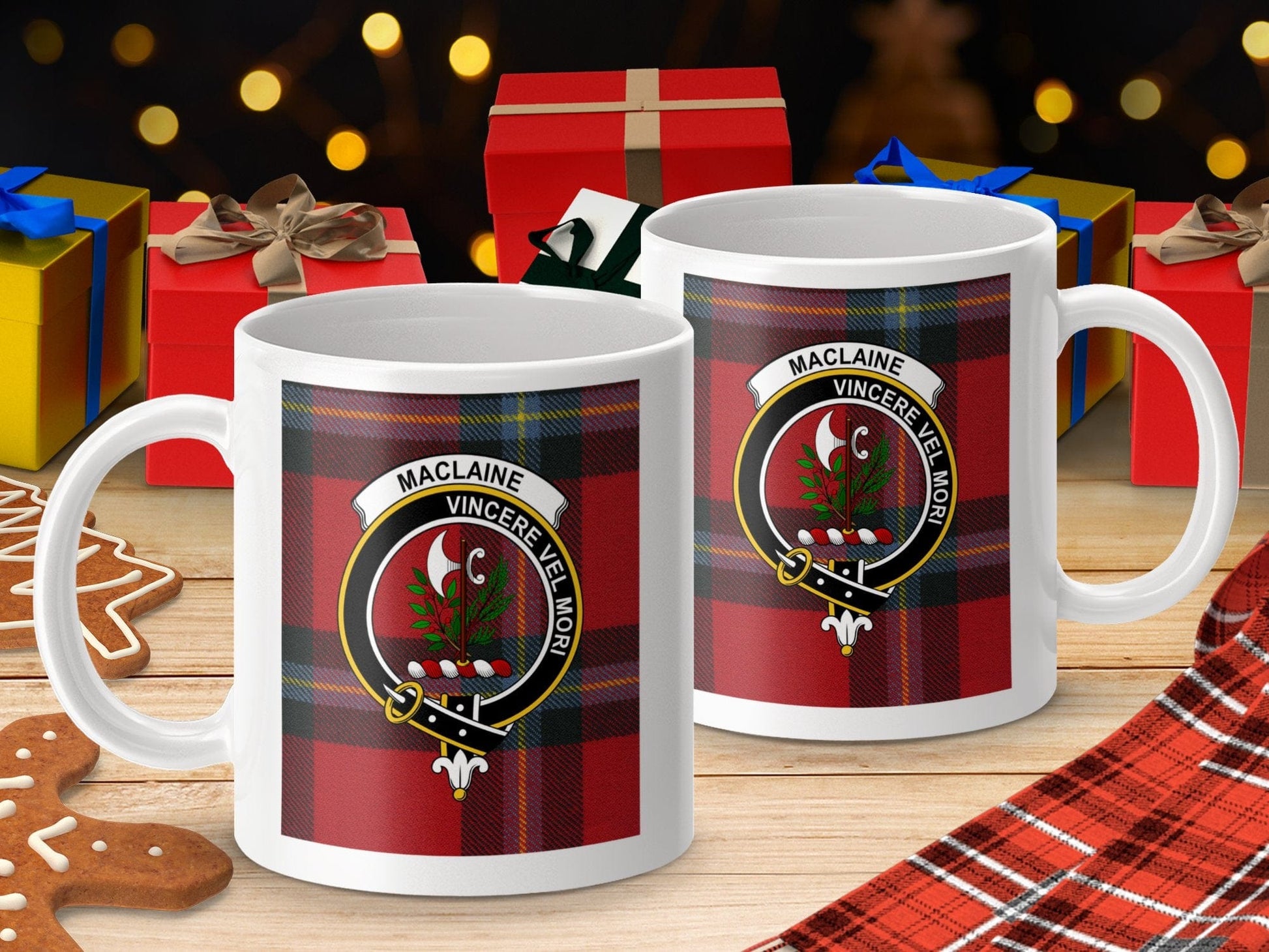 Physical Item Maclaine Clan Scottish Tartan Crest Mug