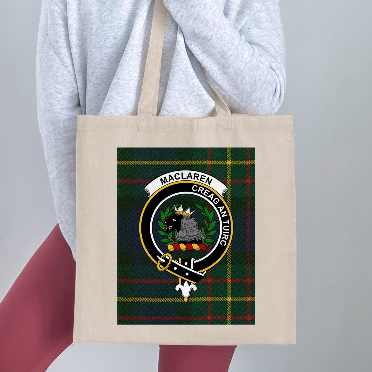 Physical Item Maclaren Scottish Clan Crest Tartan Tote Bag